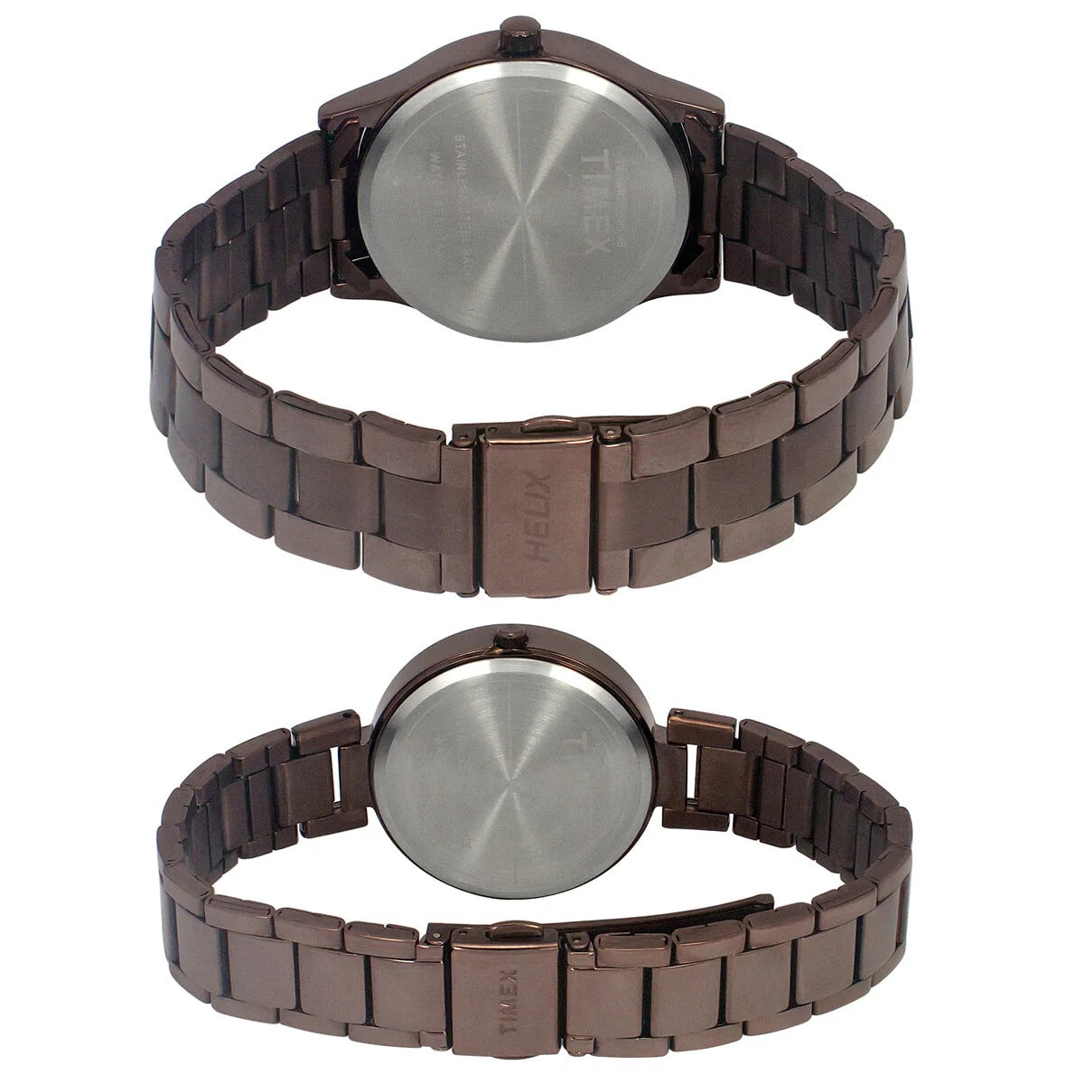 Timex Fashion Quartz Brown Dial Analog Stainless Steel Couple Watch  TW00PR295