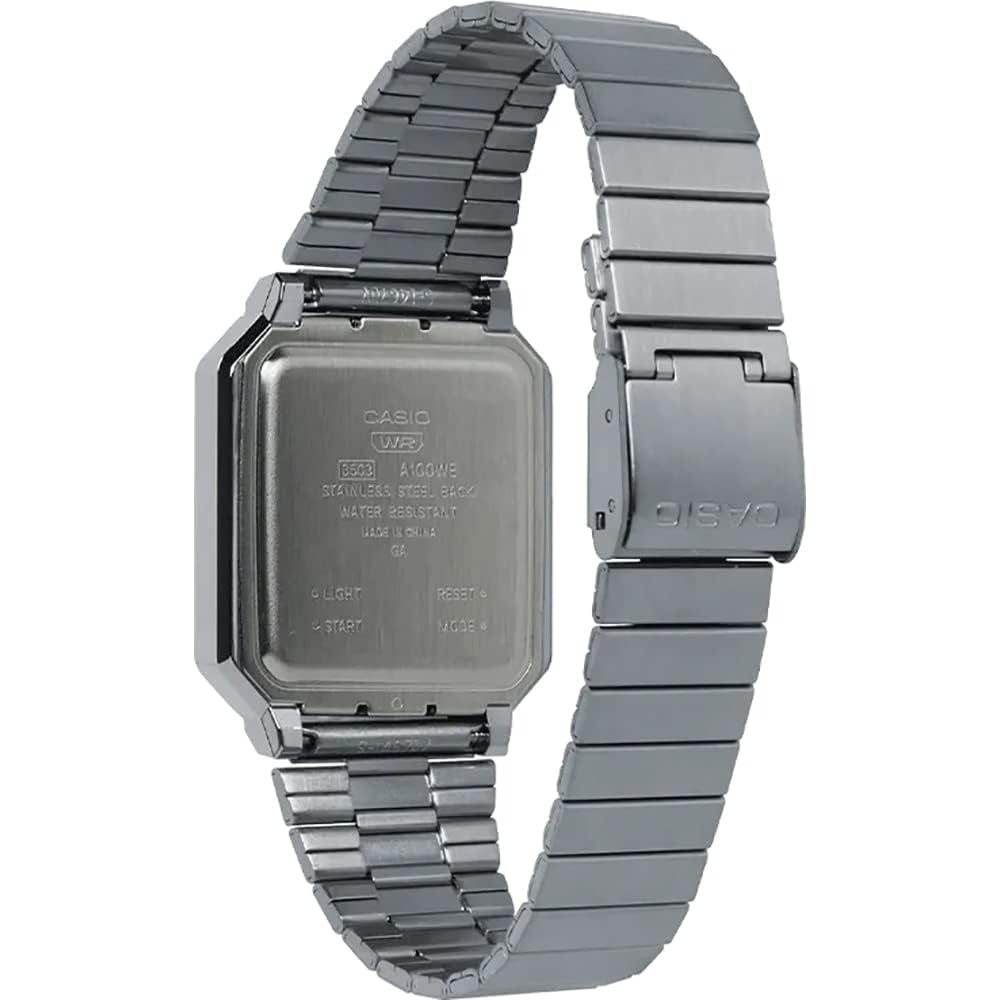 Casio Vintage Quartz Digital Stainless Steel Unisex Watch A100WE-1A