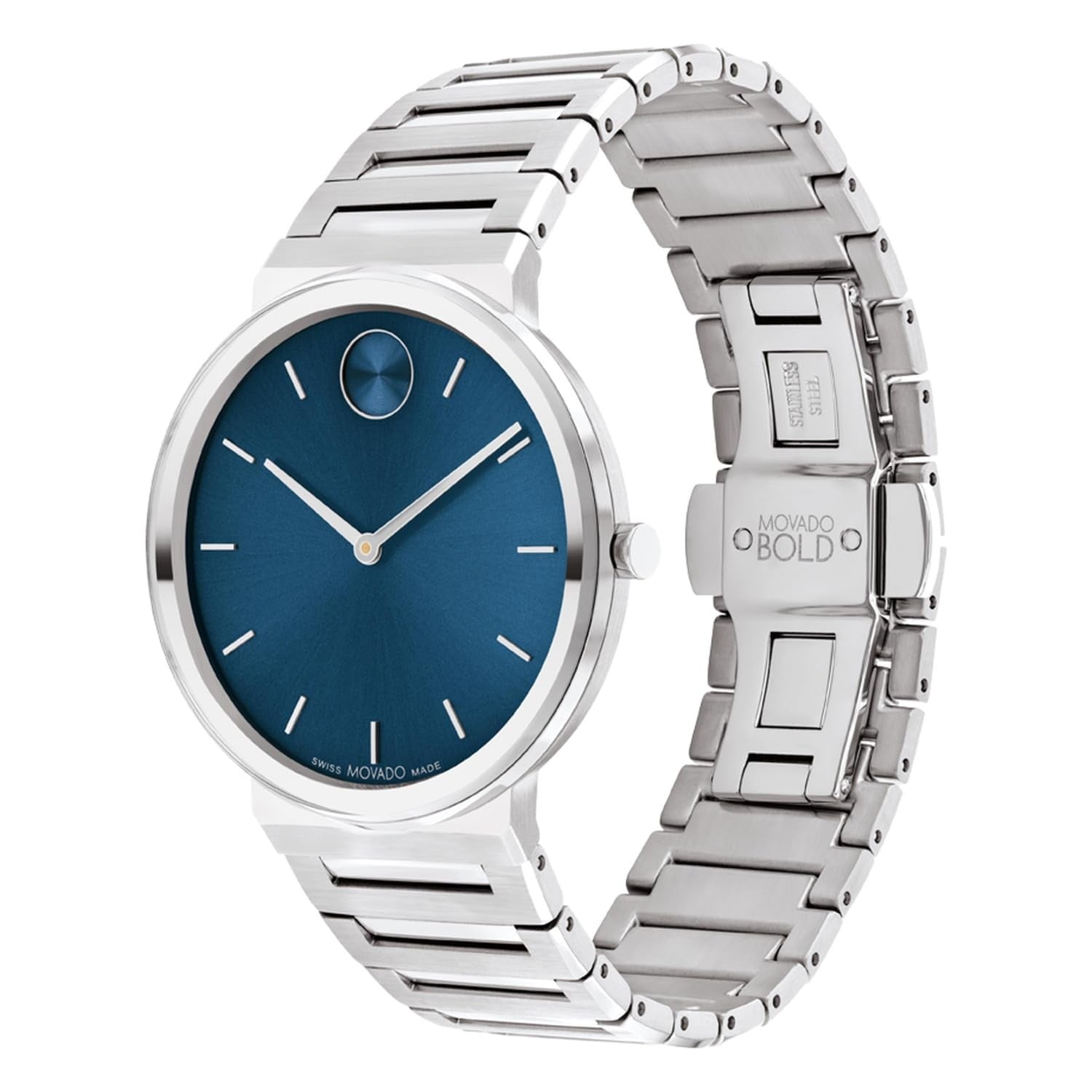 Movado Bold Men Quartz Blue Dial Analog Stainless Steel Watch 3601201