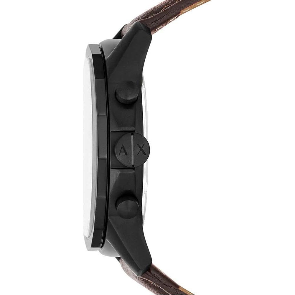 Armani Exchange Black Dial Brown Leather Men's Watch AX1732