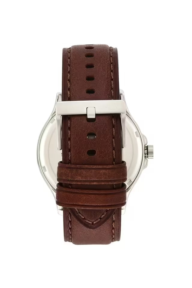 Armani Exchange Hampton Navy Dial Brown Leather Men's Watch AX2133